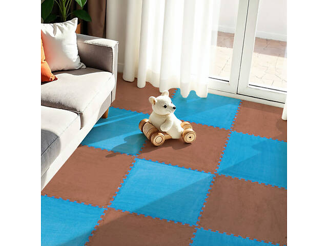 Пол-пазл плюшевый 60х60х1см Коричневый (D) SW-00002083 - Фото 2