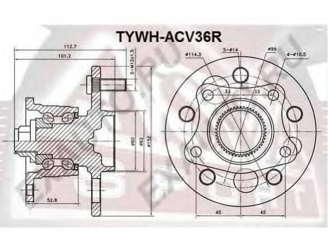 Подшипник ступицы KOYO DACF1097FHR2 на TOYOTA SCEPTER (_CV1_, _XV1_, _V1_) - Фото 1