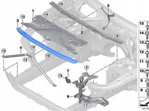 Усиление верхней усилителя переднего панеля BMW G30 G31 G32 G11 G12 F90