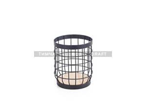 Підставка ARDESTO для столових приборів Midori 12х12х15.5см, метал, дерево, чорний (AR0925B)