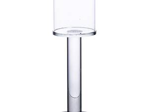 Підсвічник скляний на високій ніжці 6×18.5 см підсвічник келих декоративний прозорий