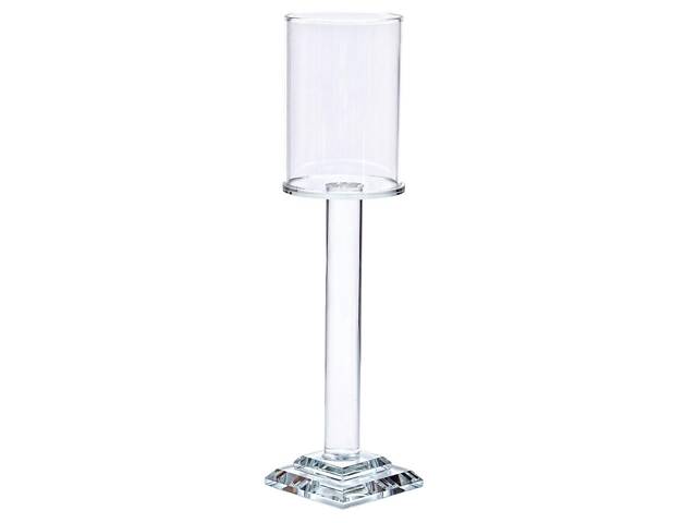 Підсвічник скляний на ніжці 6.5×26 см підсвічник келих декоративний прозорий HP-4-42L - Фото 2