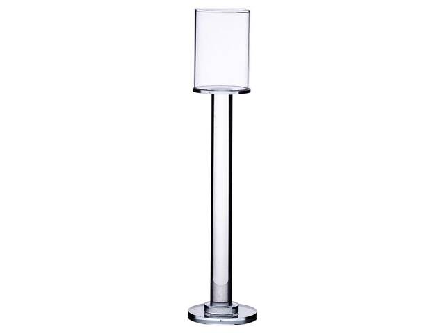 Підсвічник скляний на ніжці 8×36 см підсвічник келих декоративний прозорий HP-4-44M - Фото 1
