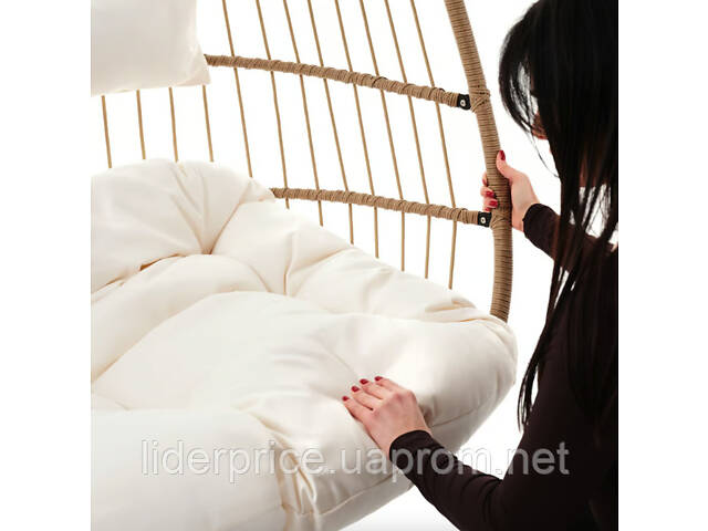 Подвесное кресло-кокон Di Volio Rona двухместное бежевый, Оригинал! - Фото 9