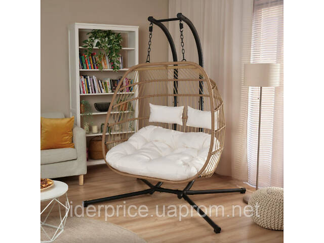 Подвесное кресло-кокон Di Volio Rona двухместное бежевый, Оригинал! - Фото 1