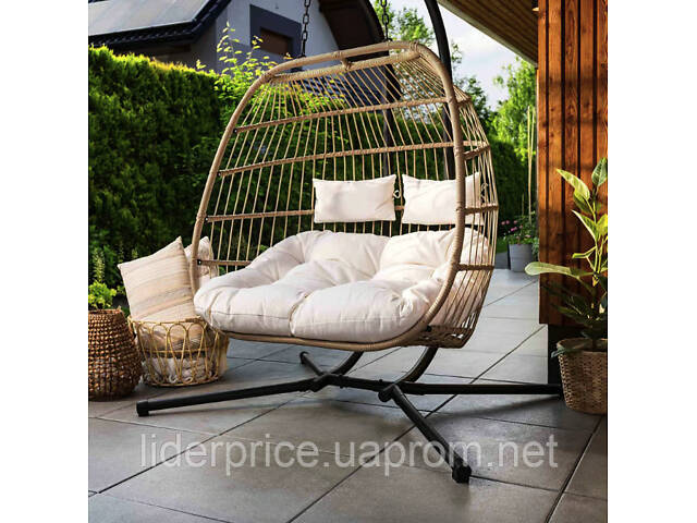 Подвесное кресло-кокон Di Volio Rona двухместное бежевый, Оригинал! - Фото 2