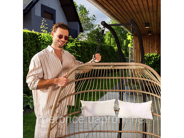 Подвесное кресло-кокон Di Volio Rona двухместное бежевый, Оригинал! - Фото 6