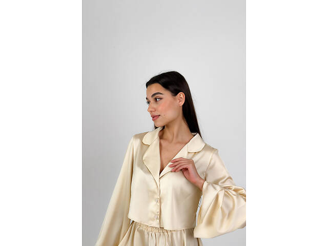 Піжама з шовку joy Perfect Female Бежевий M (183PJ-18ShS-bg) - Фото 3