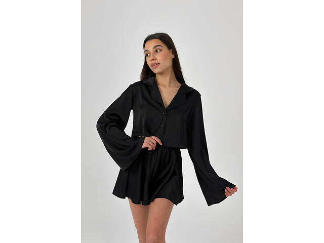 Піжама з шовку joy Perfect Female Чорний XL (183PJ-18ShS-bl) - Фото 3