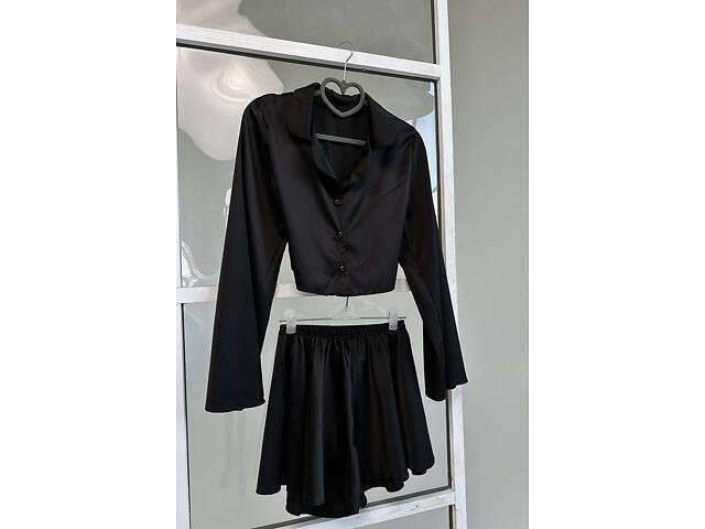 Піжама з шовку joy Perfect Female Чорний XL (183PJ-18ShS-bl) - Фото 4