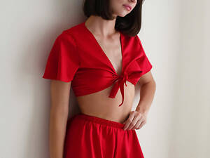 Піжама з шовку Perfect Female Червона L (182PJ-18SS-r)