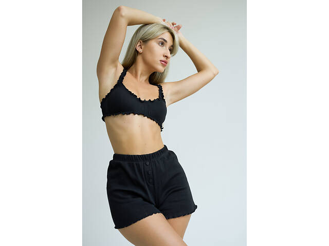 Піжама з трикотажу Perfect Female Чорний XL (186Pj-35TSh) - Фото 5