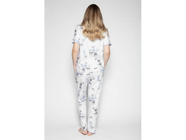 Піжама жіноча Cyberjammies Molly 4778-4779 10/S Біла з принтом зебри (5051877338913) - Фото 2