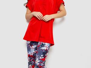 Жіноча піжама з принтом, колір червоний, 243R1602-006