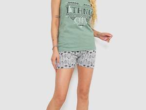 Пижама женская с принтом, цвет оливковый, 238R3116