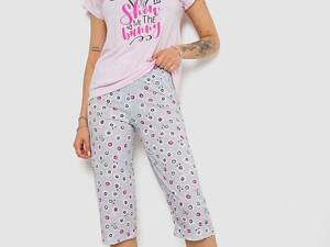 Пижама женская с принтом, цвет розовый, 243R7078