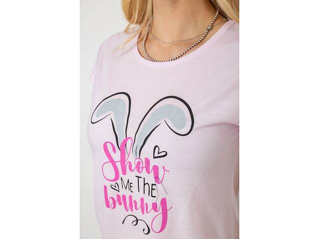 Пижама женская с принтом, цвет розовый, 243R7078 - Фото 5