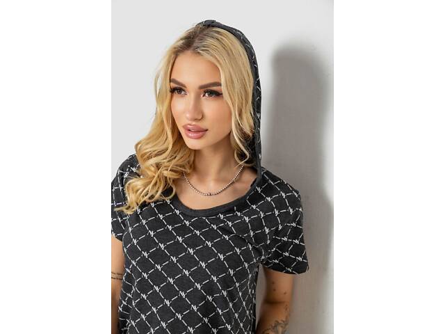 Піжама жіноча з принтом, колір сірий, 243RK2044 - Фото 5