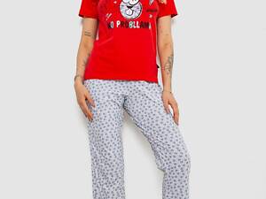 Пижама женская с принтом, цвет красный, 243R2039