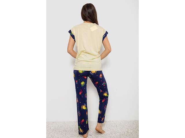 Пижама женская с принтом, цвет желтый, 243R2122 - Фото 4