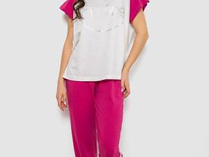 Піжама жіноча з принтом, колір молочний, 243R1600-026