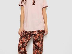 Пижама женская с принтом, цвет персиковый, 243R1602-005