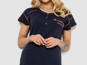 Піжама жіноча з принтом, колір синій, 243R0004-P18