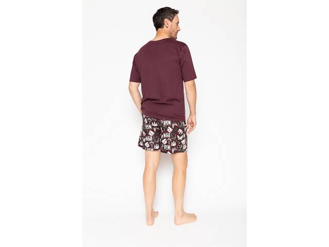 Піжама чоловіча Cyberjammies Jack 6683-6679 XL Бордовий з принтом (5051877388352) - Фото 2