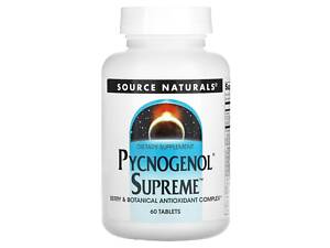 Пикногенол Сьюприм, Pycnogenol Supreme, Source Naturals, 60 таблеток