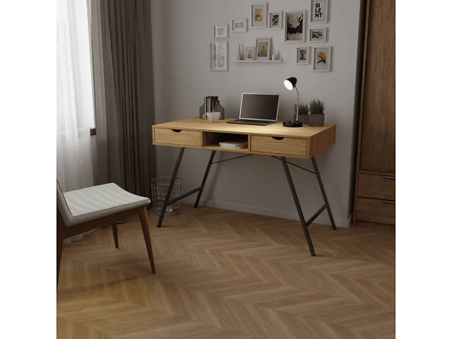 Письмовий стіл Неман ЛОТОС Дуб крафт золотий/Чорний - Фото 3