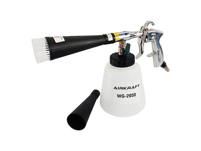 Пістолет для хімчистки салону автомобіля пневматичний (Торнадор) зі змінною насадкою-щіткою AIRKRAFT WG-2050 - Фото 1