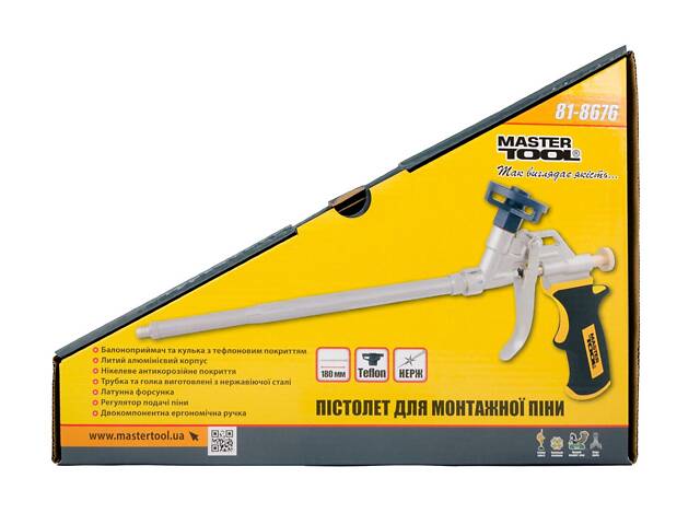 Пистолет для монтажной пены MASTERTOOL 180 мм тефлоновое покрытие баллоноприемника и иглы 81-8676 - Фото 3