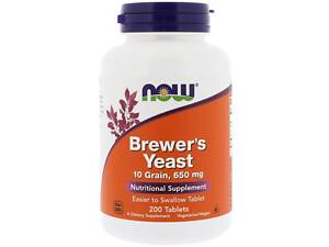 Пивні дріжджі, Brewer's Yeast, Now Foods, 650 мг, 200 таблеток