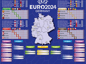 Плакат-календар Чемпіонат Європи з футболу 2024. Розмір А2