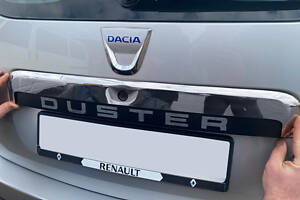 Планка над номером верхняя (нерж.) для Dacia Duster 2008-2018 гг