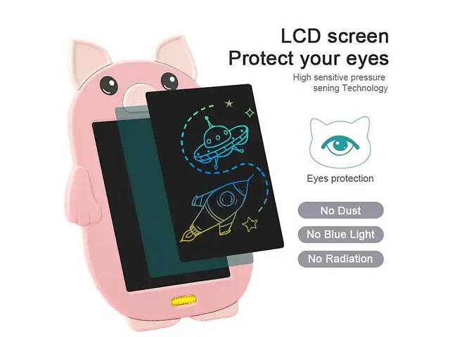 Планшет для рисования Animals 8,5 дюймов Pink Pig - Фото 4