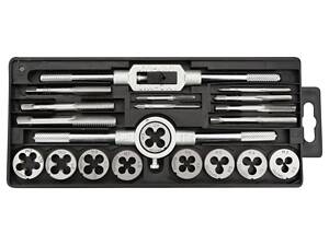 Плашки и метчики TOPEX, M3 - M12, набор 20 шт. (14A425)