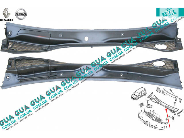 Пластик под лобовое стекло ( решетка стеклоочистителя / жабо / водосток ) 7700304885 Nissan / НИССАН KUBISTAR 1997-2008
