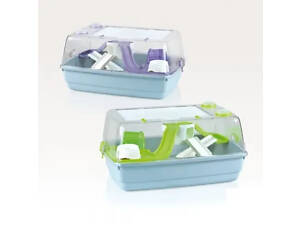 Пластиковая клетка для хомяков, крыс, мышей с домиком, колесом и горками Fop Bernie Deluxe (Фоп Берни Делюкс) Голубой