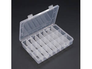 Пластмасовий ящик для радіодеталей, 195 х 35 х 130 мм, 24 відділення Q96