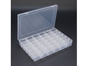 Пластмасовий ящик для радіодеталей, 270 х 45 х 175 мм, 36 відділень Q60
