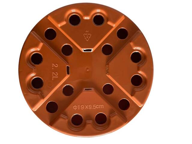 Пластиковий горщик-миска для хризантем і кущових квітів (3л; Ø 21см) теракот. - Фото 3