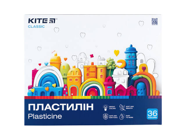 Пластилін Kite Classic 36 кольорів, 720 г (K-078) - Фото 1