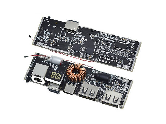 Плата для повербанка 5 USB портов 100W 5A с быстрой зарядкой QC3.0 (на 4 элемента 18650) - Фото 1 Плата для повербанка 5 USB портов 100W 5A с быстрой зарядкой QC3.0 (на 4 элемента 18650) - Фото 1