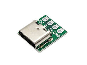 Плата-перехідник USB Type-C 3.1 16pin на DIP 2.54мм, 10шт, тестова PCB