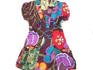 Сукня Карма з Кишенями Бавовна Розмір L Баклажановий фон Квітковий Принт (20453)