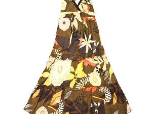 Сукня-сарафан Літня Karma Бавовна Розмір S Хакі фон Квітковий принт (20765)
