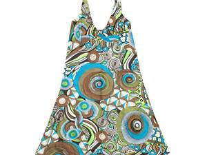 Сукня-сарафан Літня Karma Бавовна Розмір S Блакитна з Коричневим (24176)