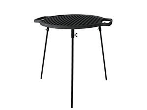 Плато чавунне двохстороннє кругле гриль Ø 360 мм з підставкою