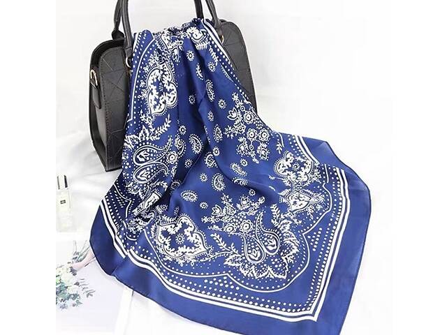 Хустка жіноча 10396 70х70 см синій - Фото 3